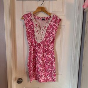Mud Pie Pink and White Patterned dress